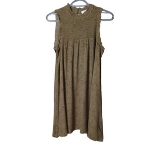 Bohme Floral Smock Dress Mini / Olive - Size S Prairie Festival